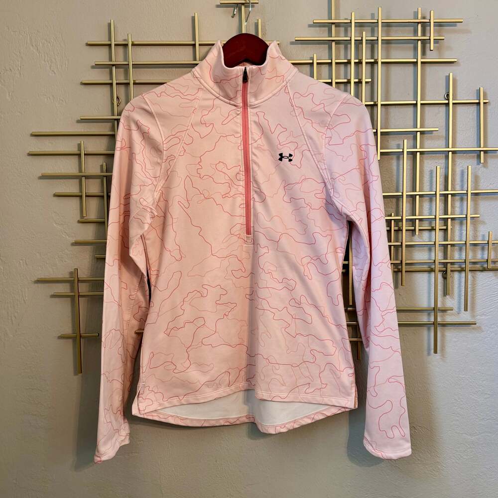 Under Armour ColdGear Pink Abstract Camo Half Zip Pullover Small
